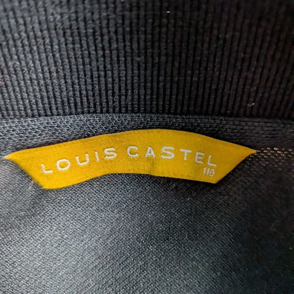 Louis Castel Polo Shirt Mens 110 Large Caddie Dog‎ Black Stretch Golf